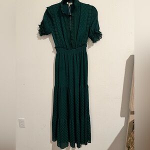 Max Studio Dark Green Long Sleeve Dress